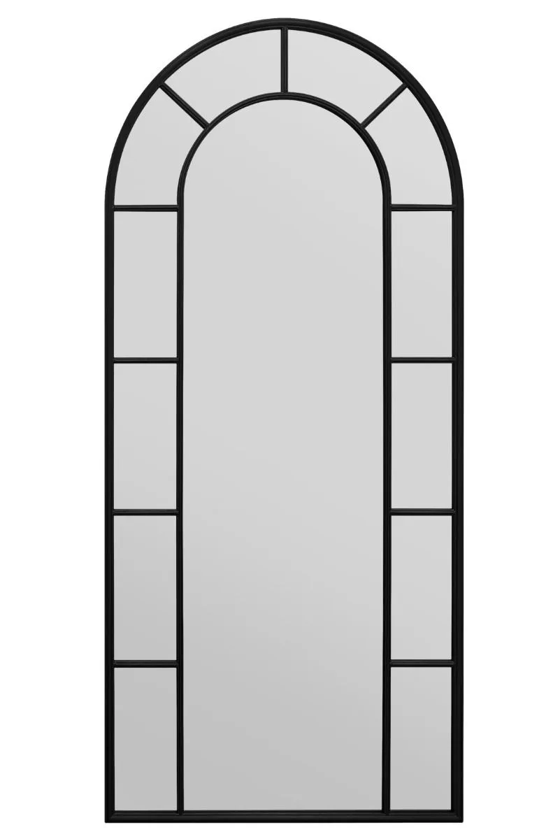 MirrorOutlet Black Framed Arched Leaner Garden Wall Mirror 75" X 33" (190 X 85CM) 4