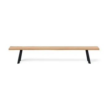 Heal's Madrid Bench 260x35cm Blonde Oak Natural Edge Filled