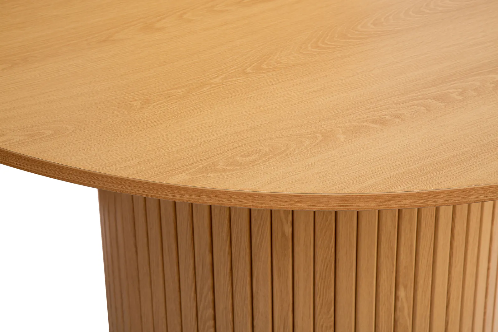 Birlea Axel Round Fluted Dining Table with 4 Chairs in Brown 3