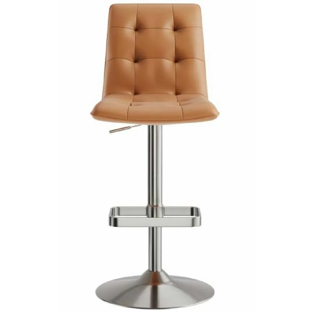netfurniture Scaponi Brushed Quality Kitchen Bar Stool- Cognac in Tan 2