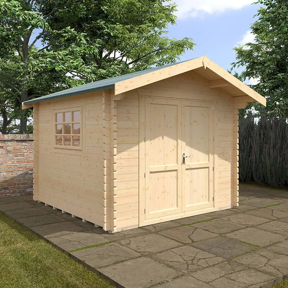 Buttercup Farm 10x10w Marlborough Plus 44mm Cabin - L295 x W295 x H261.6 cm in Natural 2