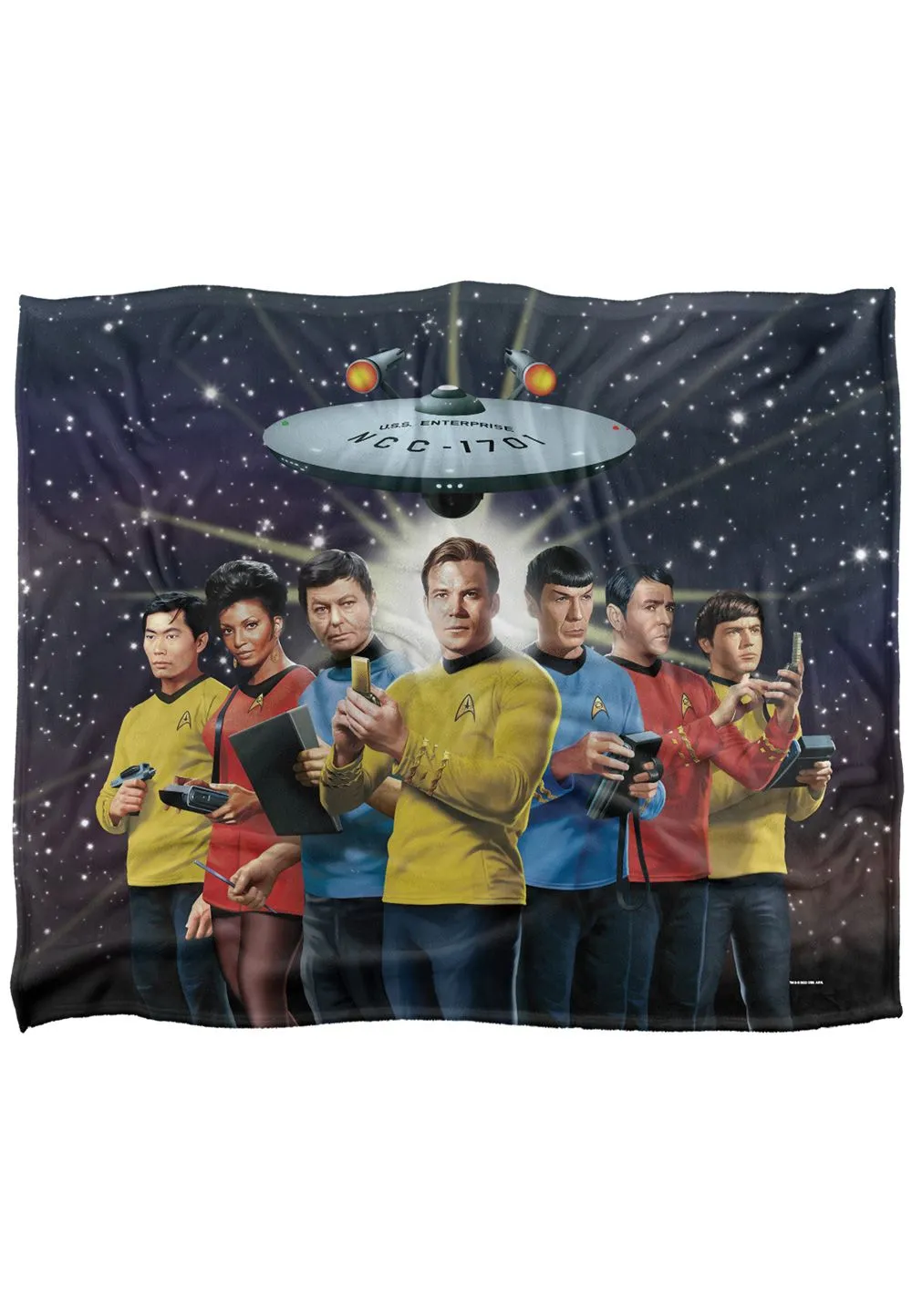 Star Trek Original Crew Silky Touch Super Soft Throw Blanket 152 X 127 cm in White