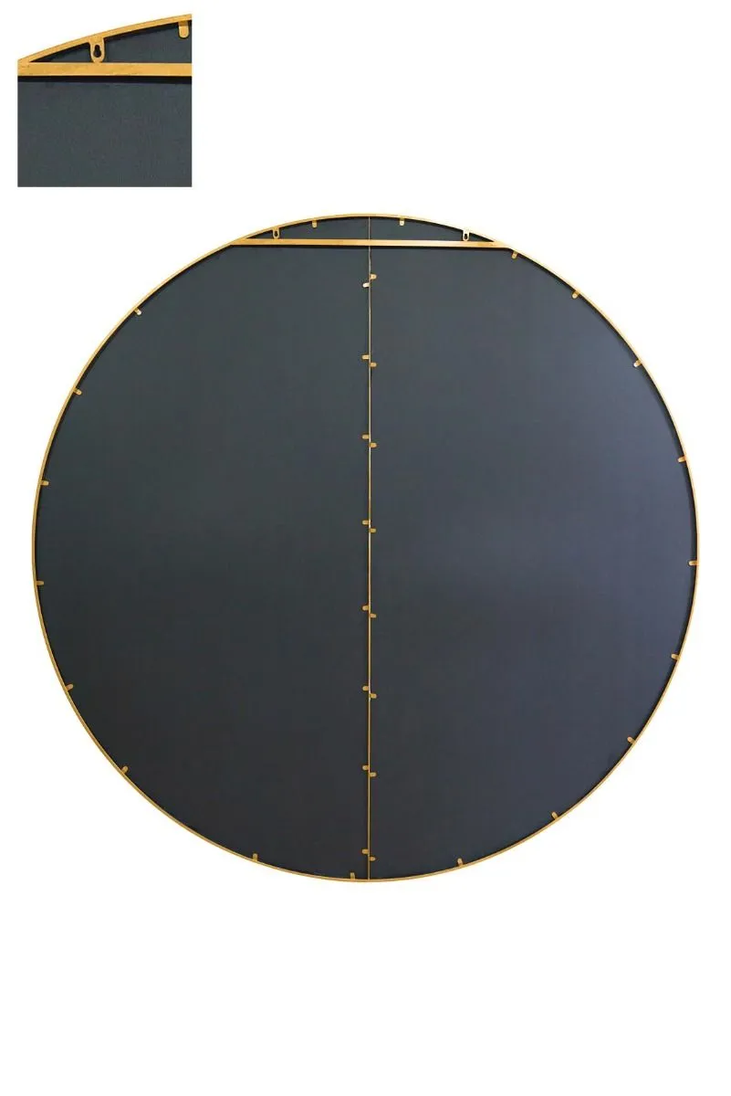 MirrorOutlet Gold Large Circular Window Metal Garden Wall Mirror (200x200cm) 3