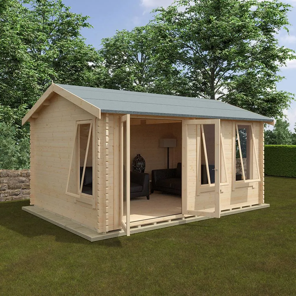 Buttercup Farm 16x12 The Sherborne 44mm Cabin - L475 x W355 x H282.9 cm in Natural 5