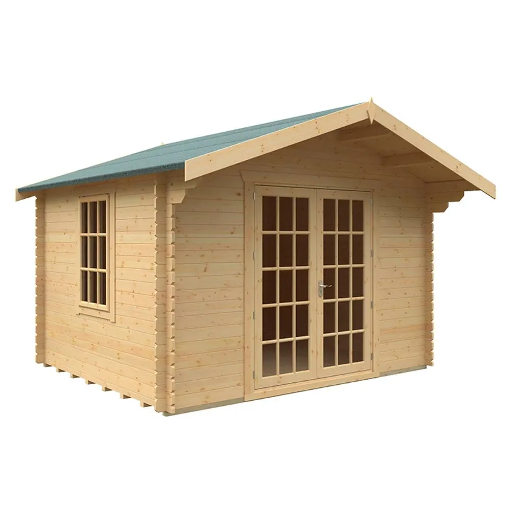 Buttercup Farm 10 x 12 Feet The Lotherton 28mm Cabin - L295 x W355 x H271.9 cm in Natural