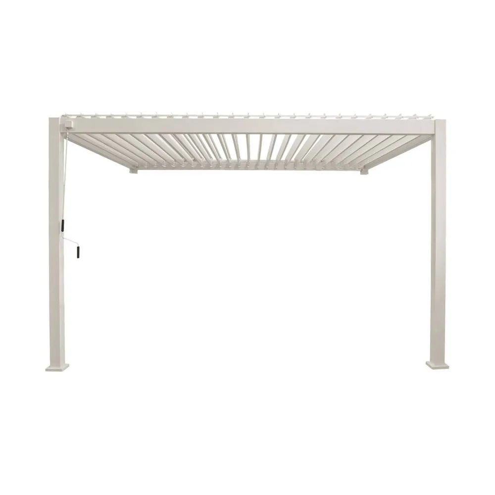 sweeek Lean to pergola with louvered roof aluminium 4 x 3m in Beige 3
