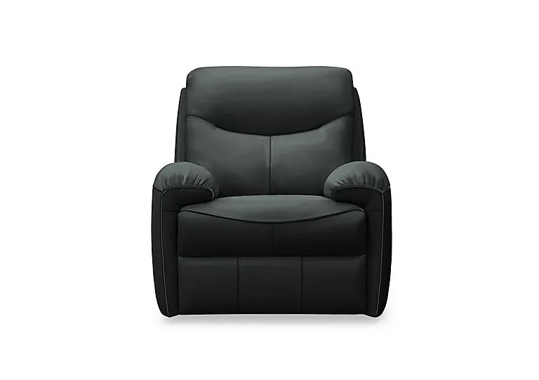 Amesbury Leather Power Recliner Armchair with Power Headrest, Power Lumbar and Heated Seats - Cambridge Black