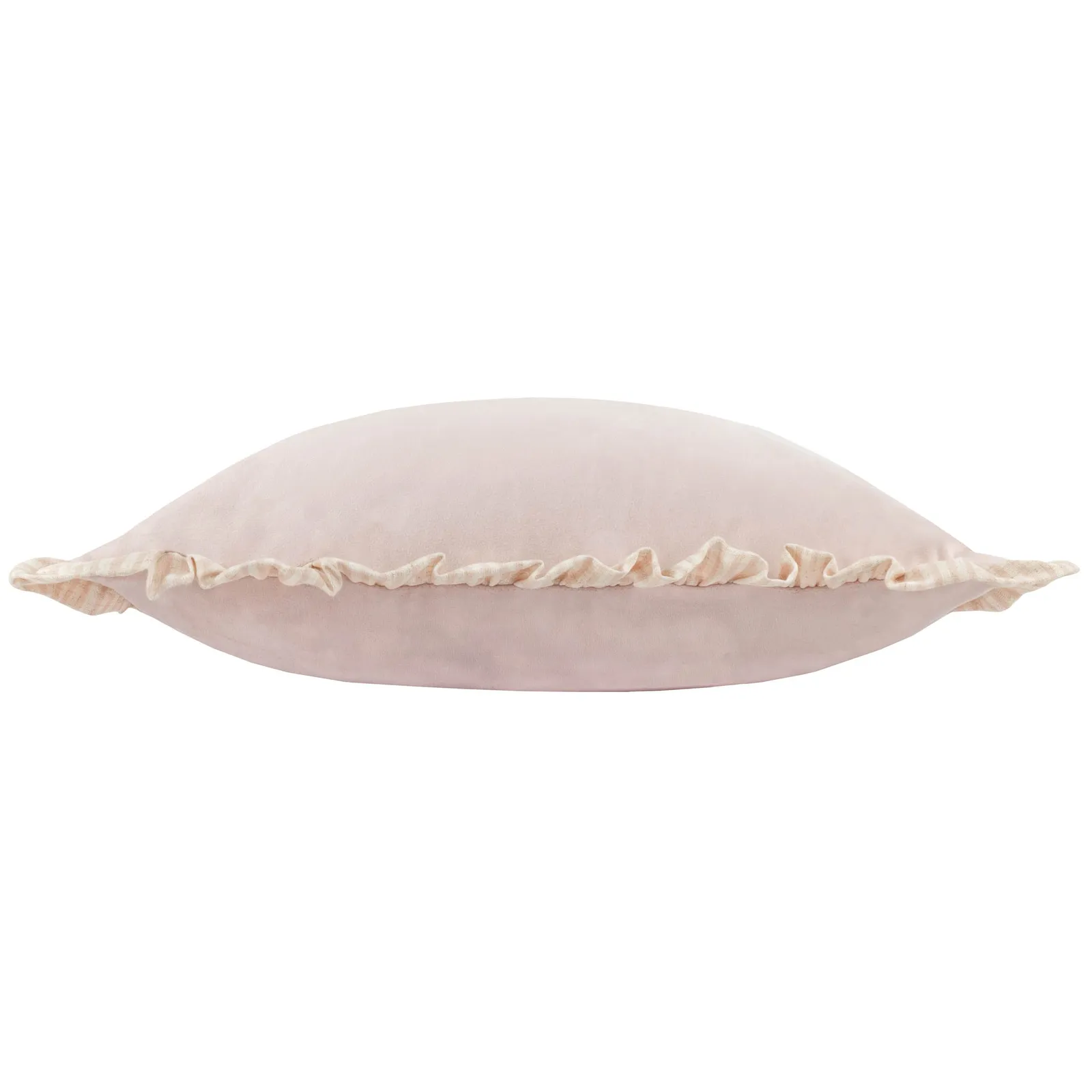 Wylder Solene Ruffle Matte Velvet Cushion in Pink 3