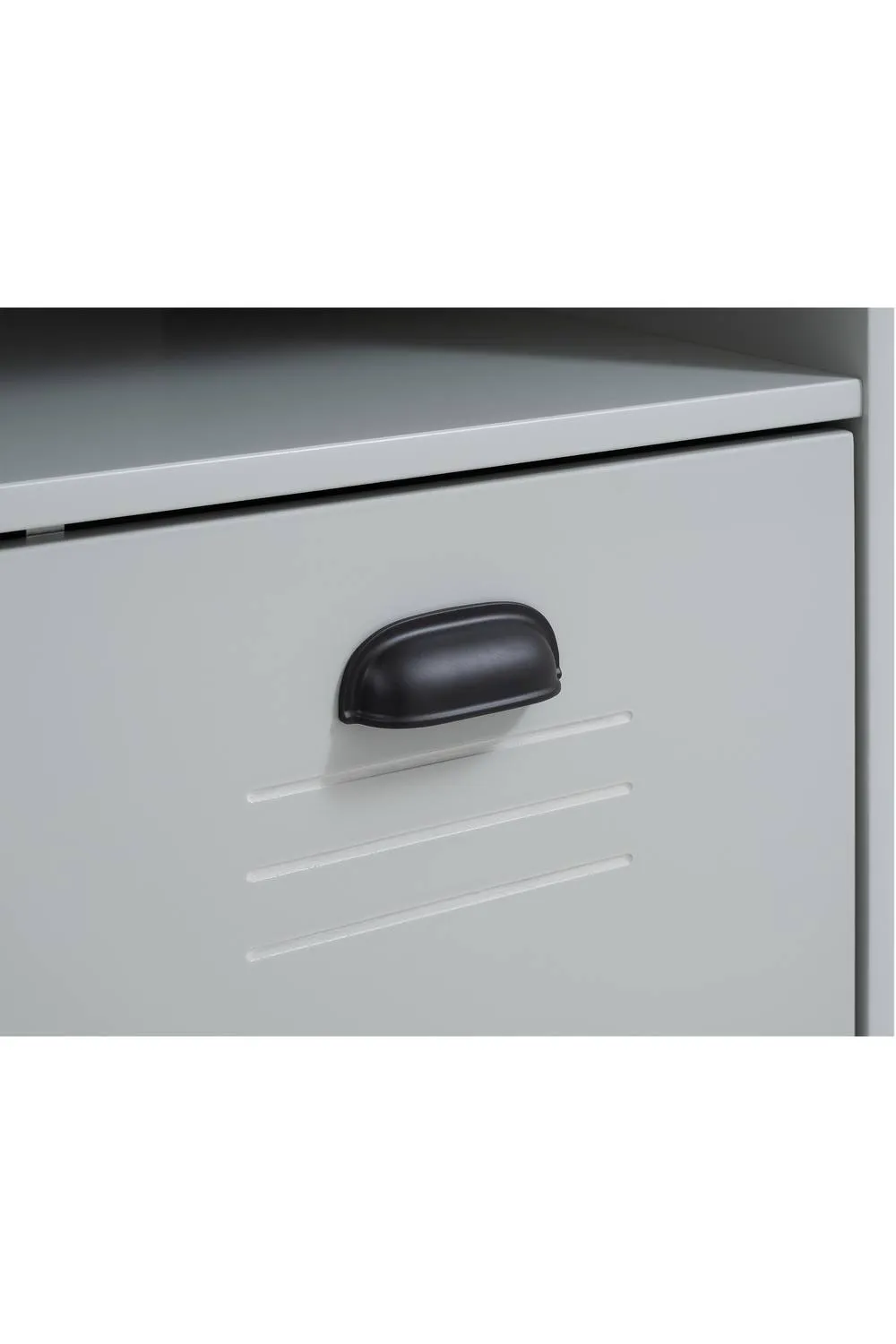 Julian Bowen Lakers Locker Style Desk with Shelf & Cupboard in Grey 6