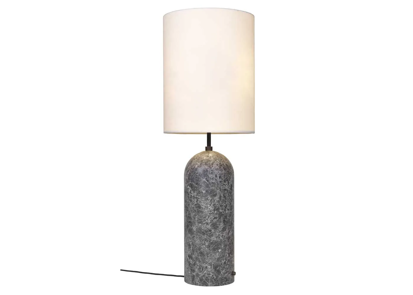 Gubi Fol19 Gravity Floor Lamp XL High Grey Marble Base Canvas Shade 1