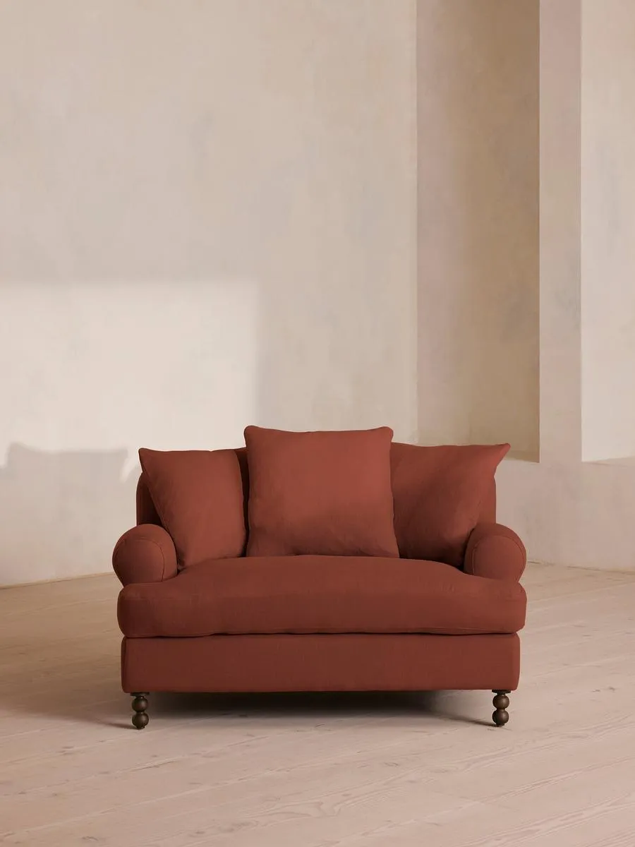 Audrey Loveseat, Linen, Sienna