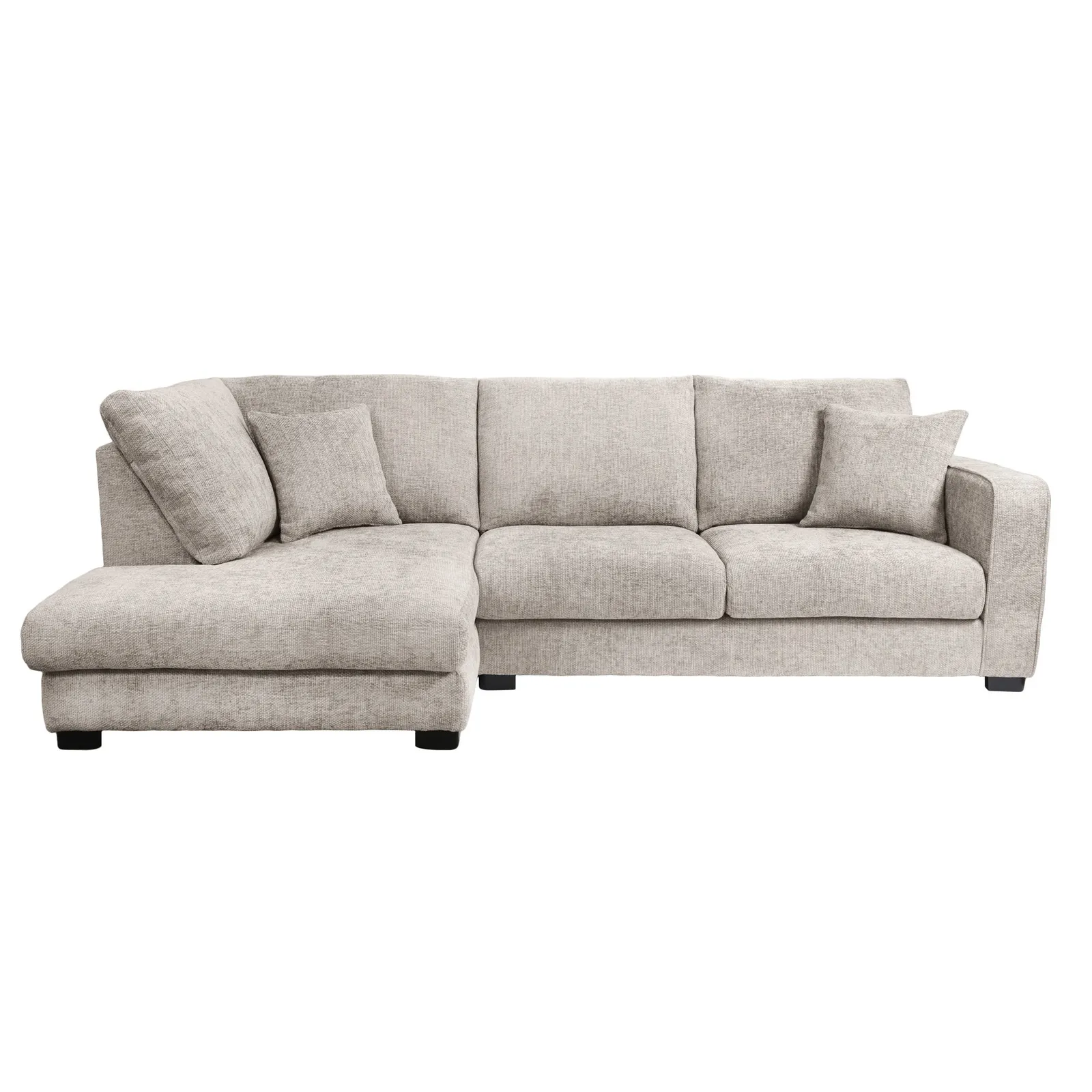 Carson Chunky Chenille Left Hand Corner Sofa Grey