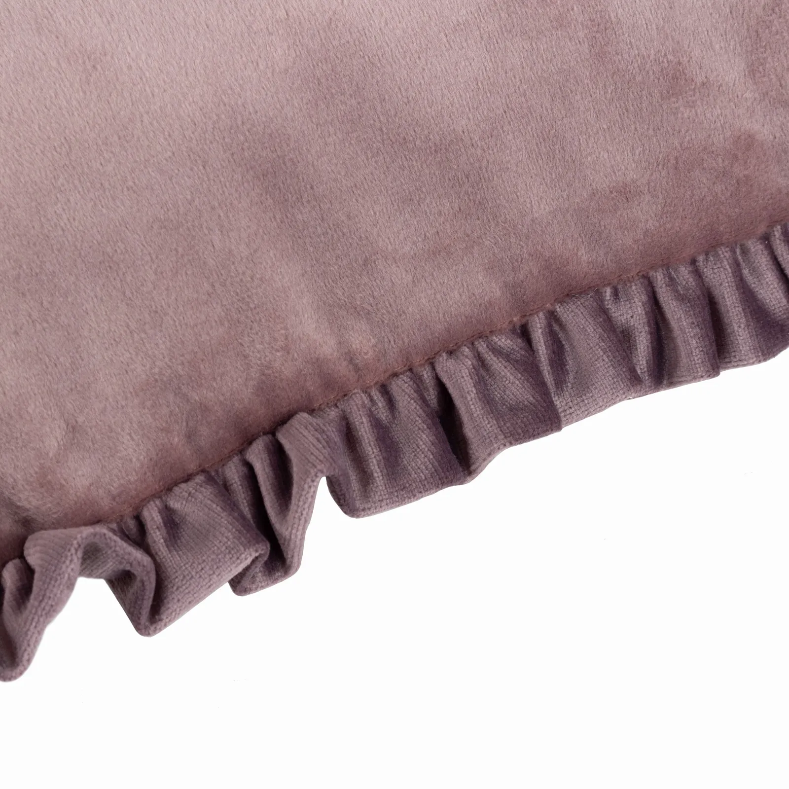 Wylder Tilly Velvet Frill Reversible Cushion in Pale Lilac 4