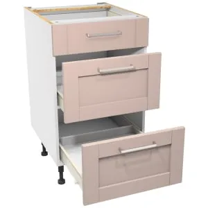 Wickes Ohio Dusky Pink Shaker Drawer Unit - 500mm 2