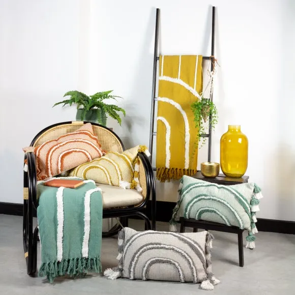 Furn. Rainbow Tuft Cotton Rectangle Cushion 4