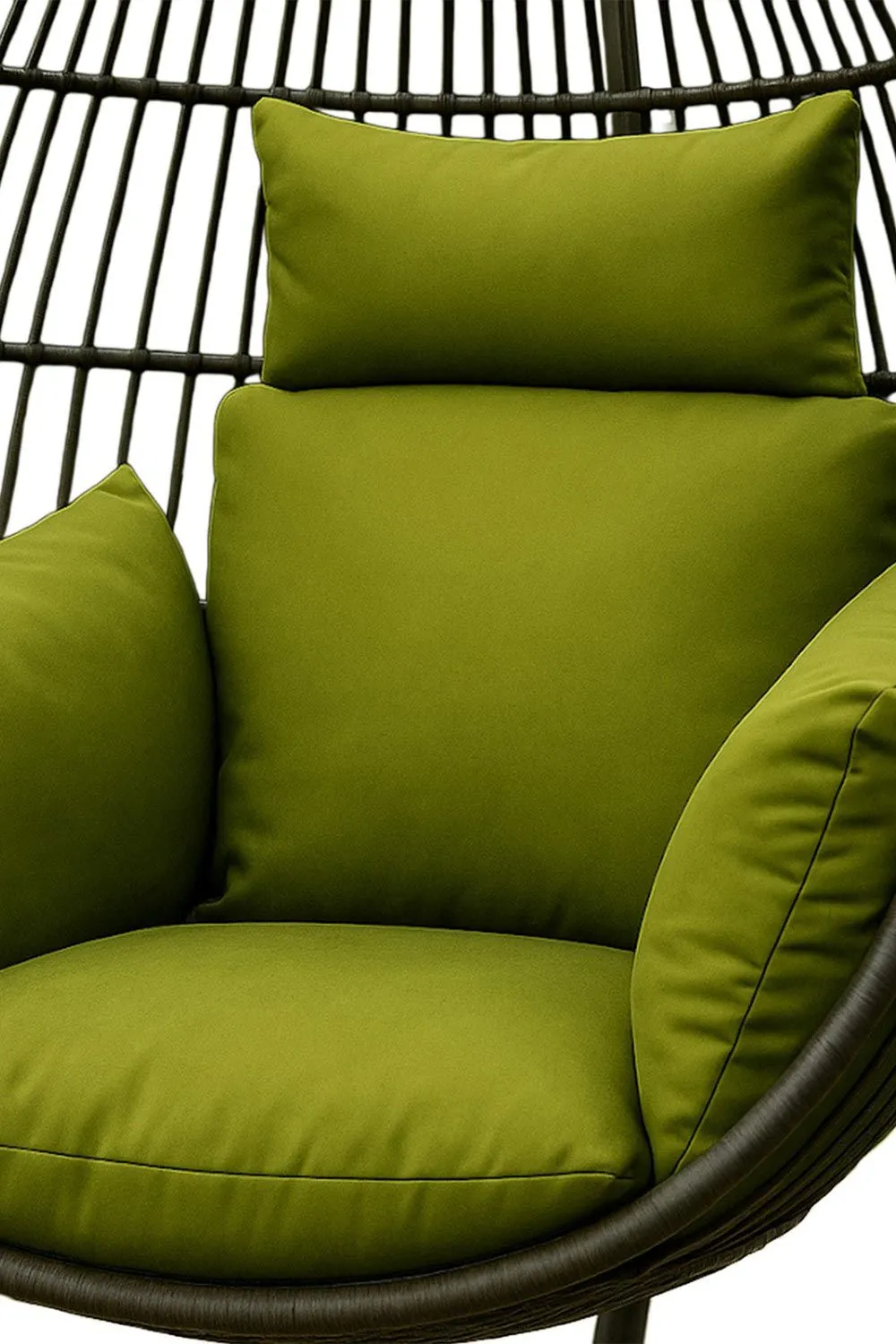 Homescapes Luxury Soft Waterproof Egg Chair Cushion Swing Chair Garden Seat in Green