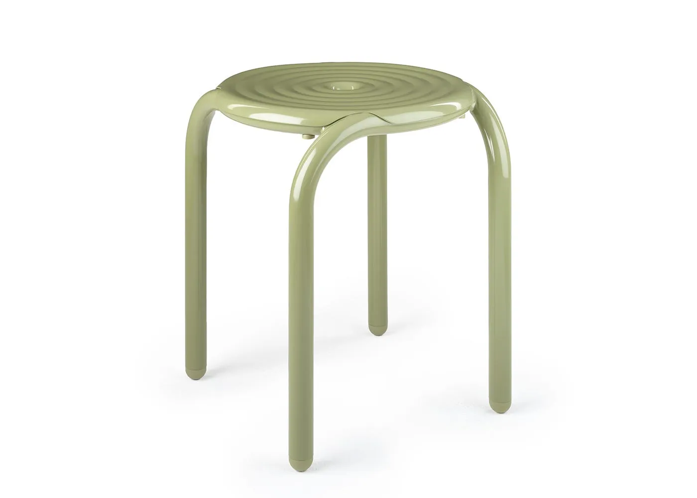 Tom Dixon Groove Outdoor 4 Legged Stool Moss