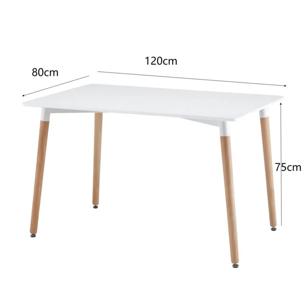 Comfy Living Ltd 5 Piece Dining Set With White Wooden Top & 4 White Chairs With Metal Detailing 3