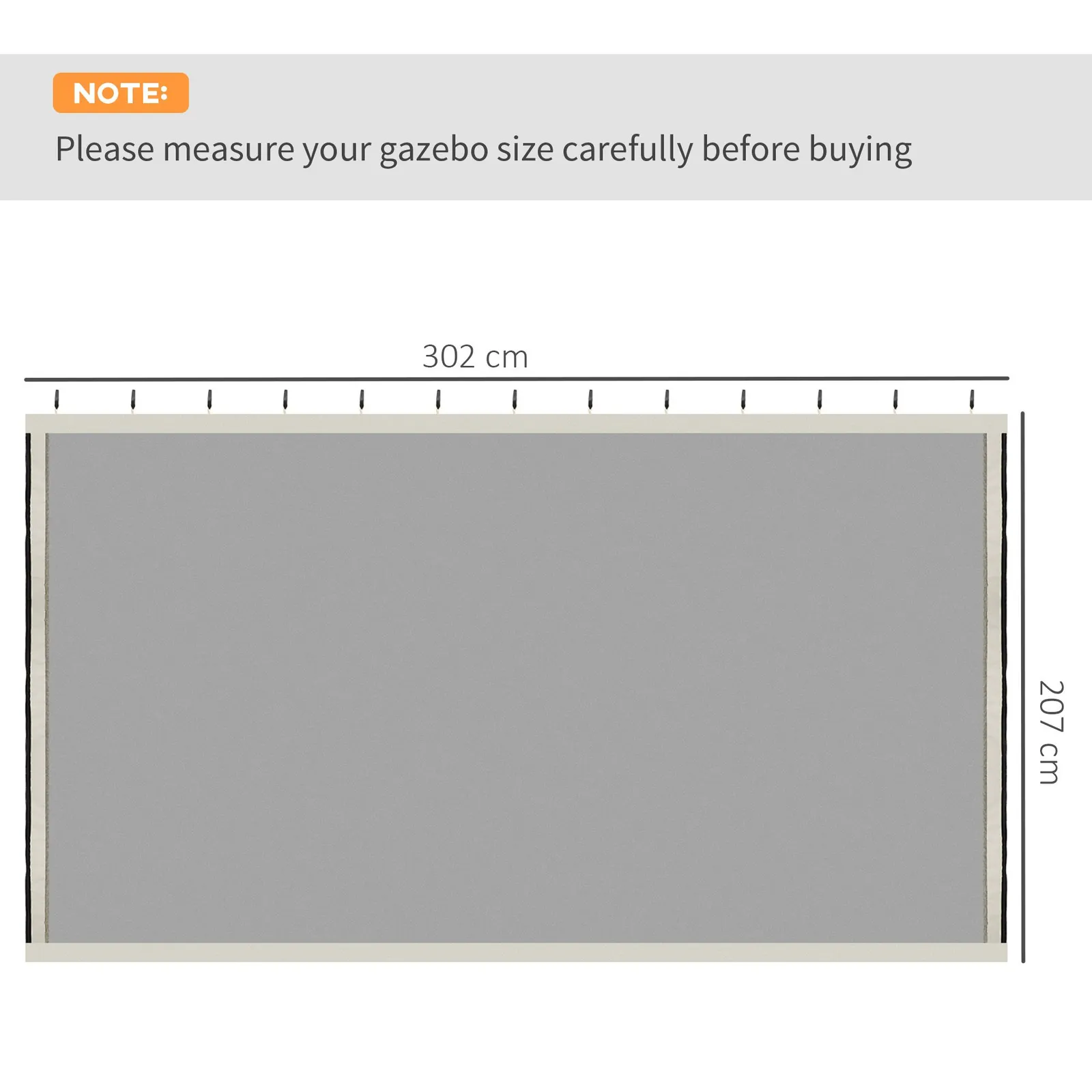 OUTSUNNY Universal Replacement Gazebo Mesh Netting Screen Walls in Beige 3