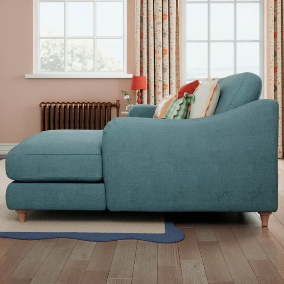 Hattie Tonal Plush Chenille Corner Chaise Sofa 3
