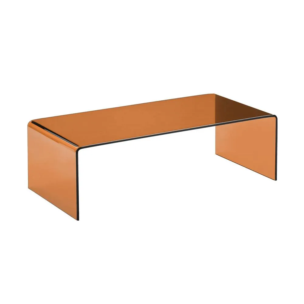 sweeek Rectangular coffee table tempered glass in Amber 2
