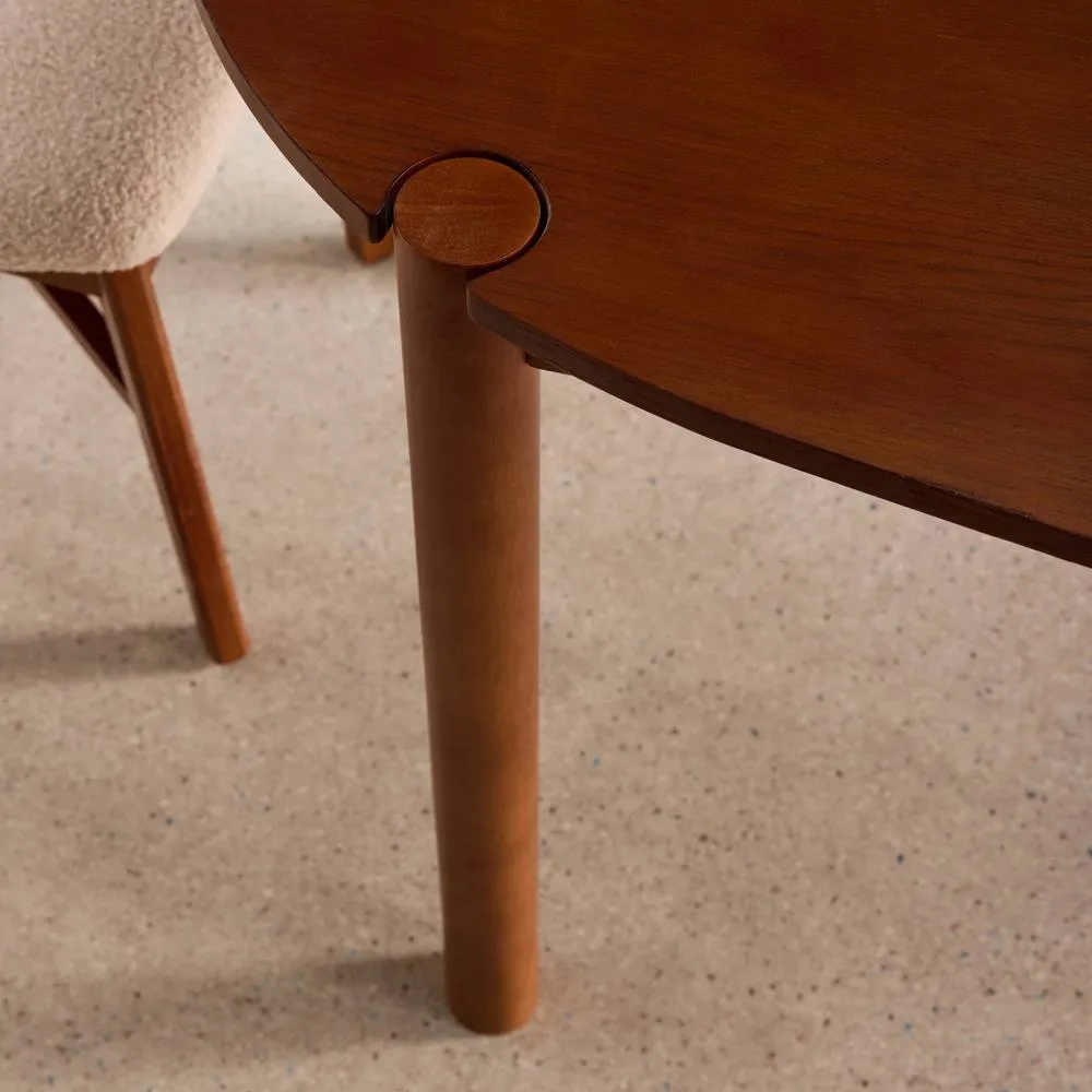 sweeek Oval rubberwood dining table 180cm seats 6 in Dark Brown 6