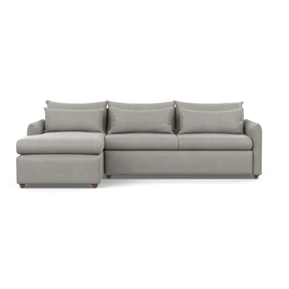Heal's Pillow Large Left Hand Corner Chaise Texture Pale Grey Chestnut Stain