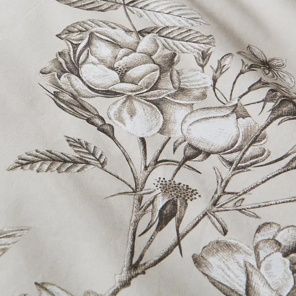 Bridget Etched Floral Natural 100% Cotton Duvet Cover & Pillowcase Set 5
