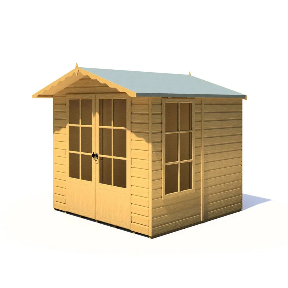 Shires Buckingham Shiplap Summerhouse Garden Sun Room Approx 7 x 7 Feet in Brown 3