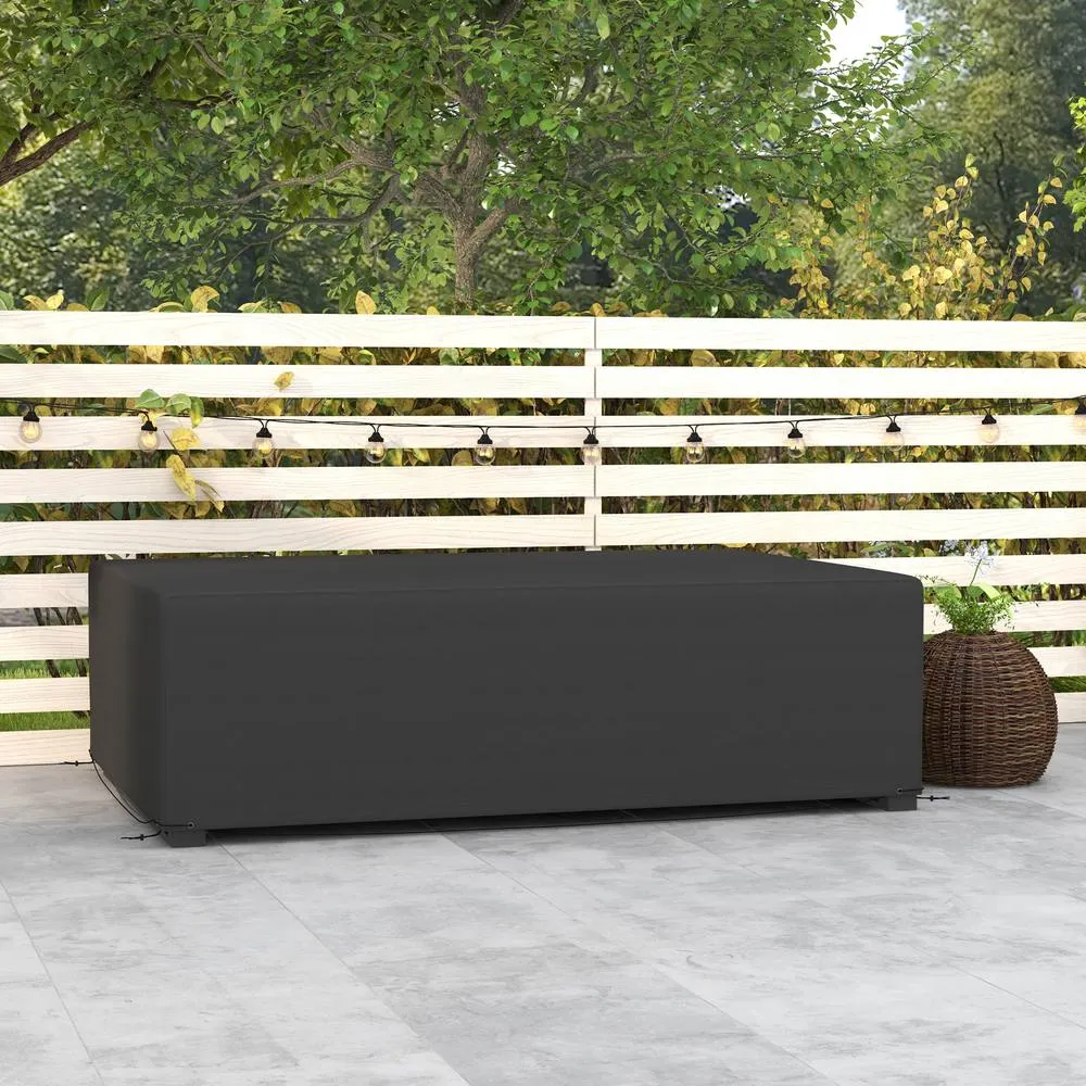 OUTSUNNY UV Rain Protective Cover or Garden Wicker Rattan Black