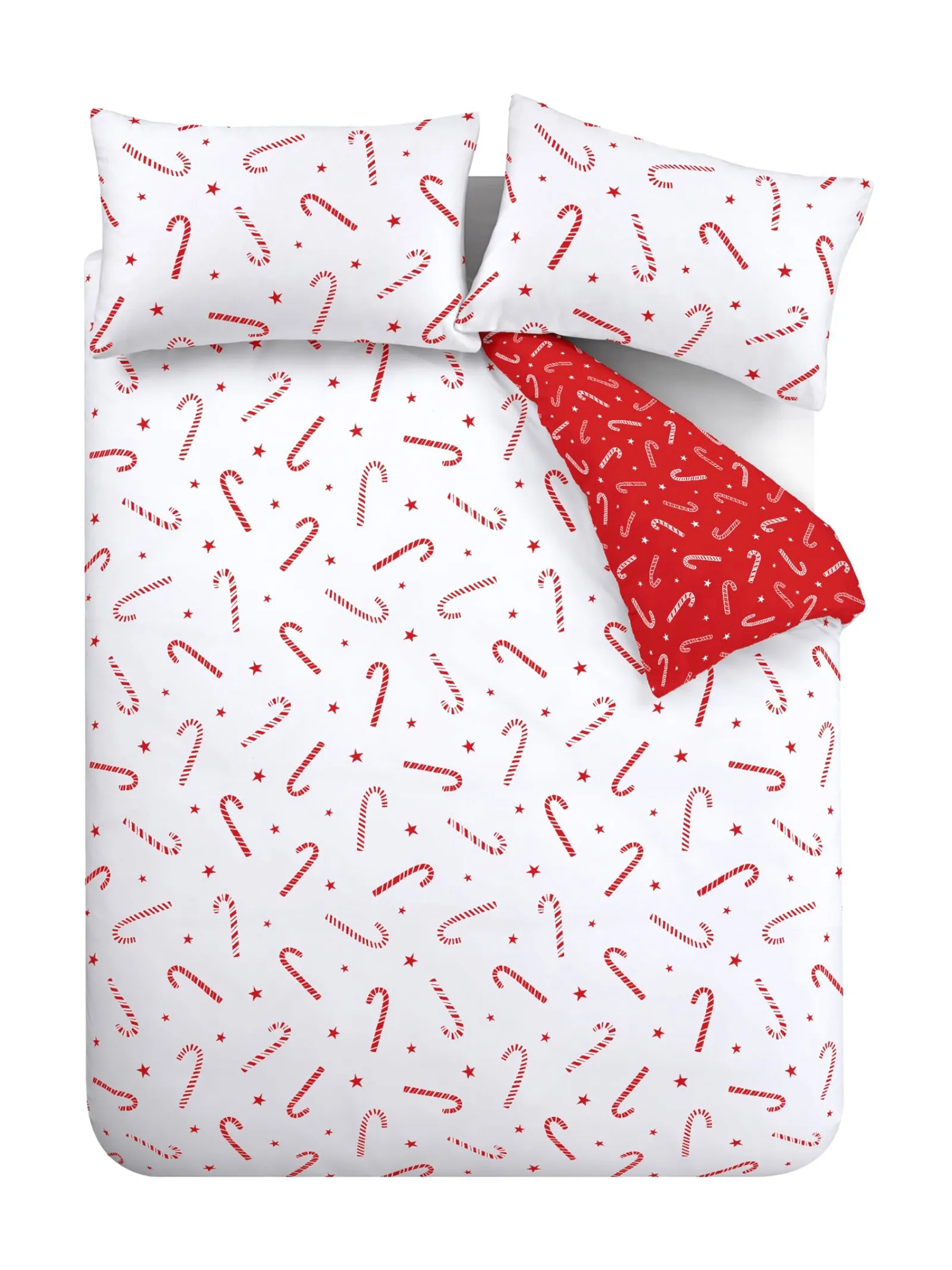 Catherine Lansfield 'Christmas Candy Cane' Duvet Cover Set in White 5