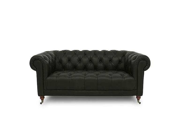 Columbus Leather 2 Seater Sofa with Castors