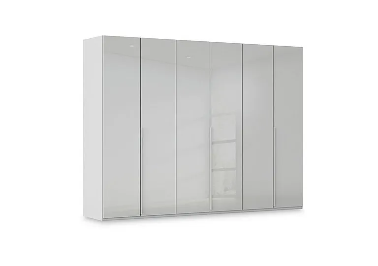 Haven 301cm 6 Door Hinged Wardrobe with Glass Doors