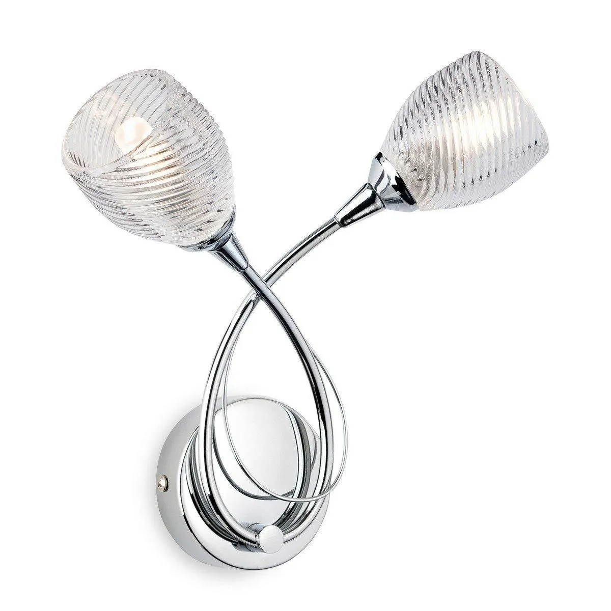 Netlighting Henley 2 Light Indoor Wall Light Chrome Clear Decorative Glass G9