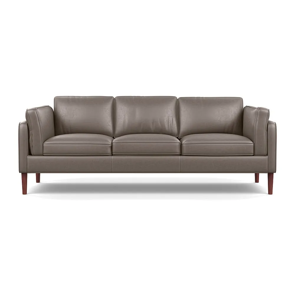 Heal's Sonno 4 Seater Daino Leather Elephant Walnut Feet 1