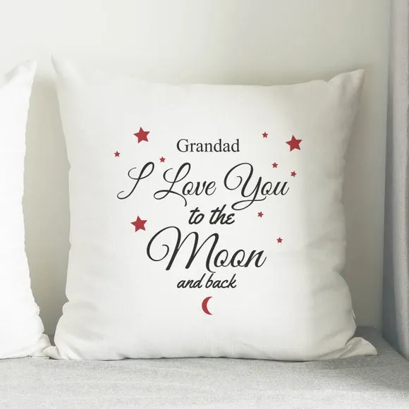 Personalised To The Moon & Back White Cushion 6