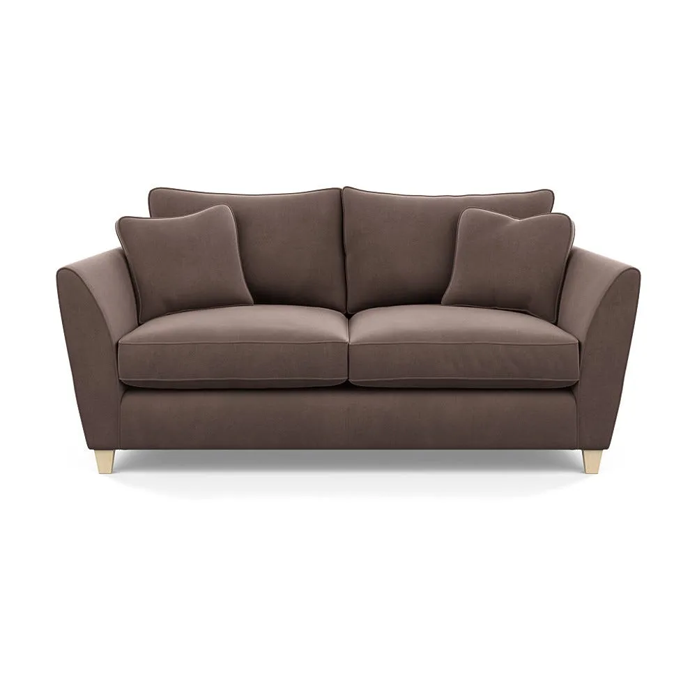Heal's Torino 3 Seater Sofa Smart Velvet Mouse Natural Feet