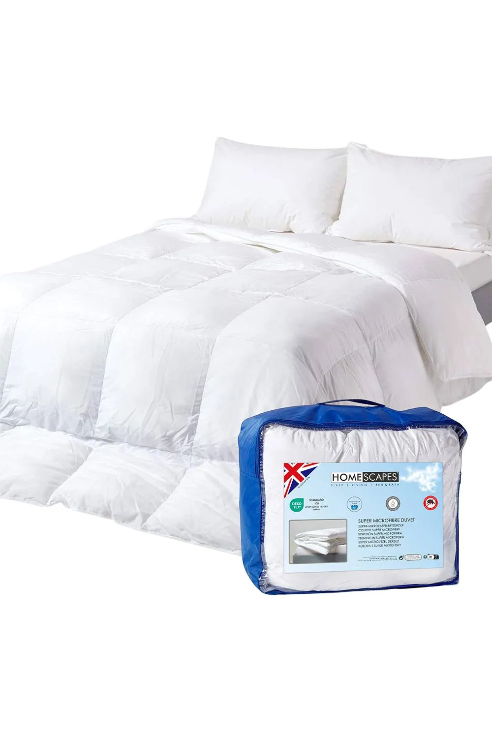Homescapes Luxury Hotel Soft as Down Super Microfibre 2.5 Tog Summer Duvet in White