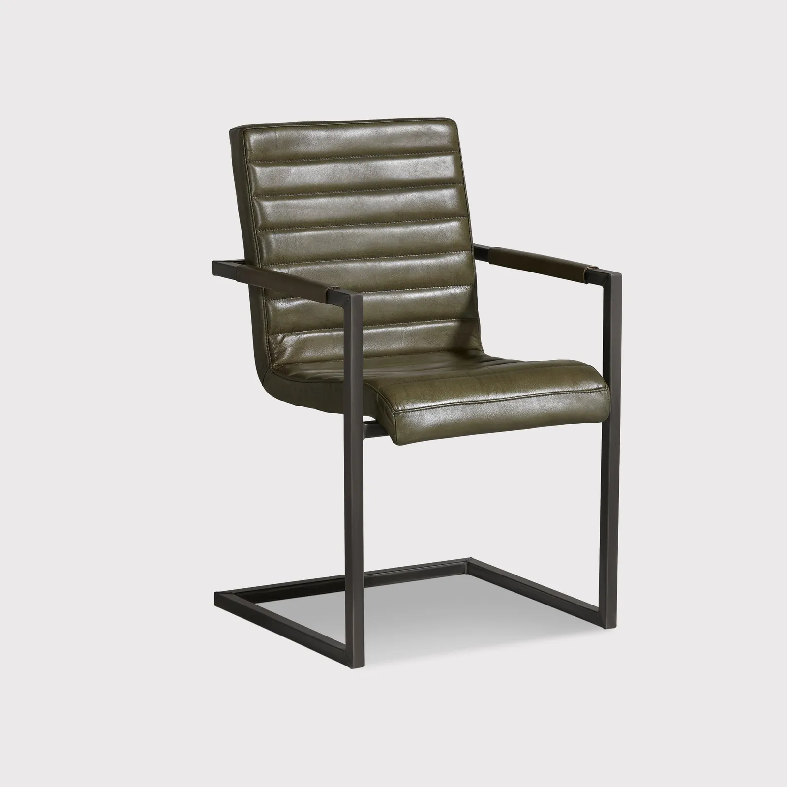 Pure Furniture Brutus Armchair, Green Leather | Barker & Stonehouse 2