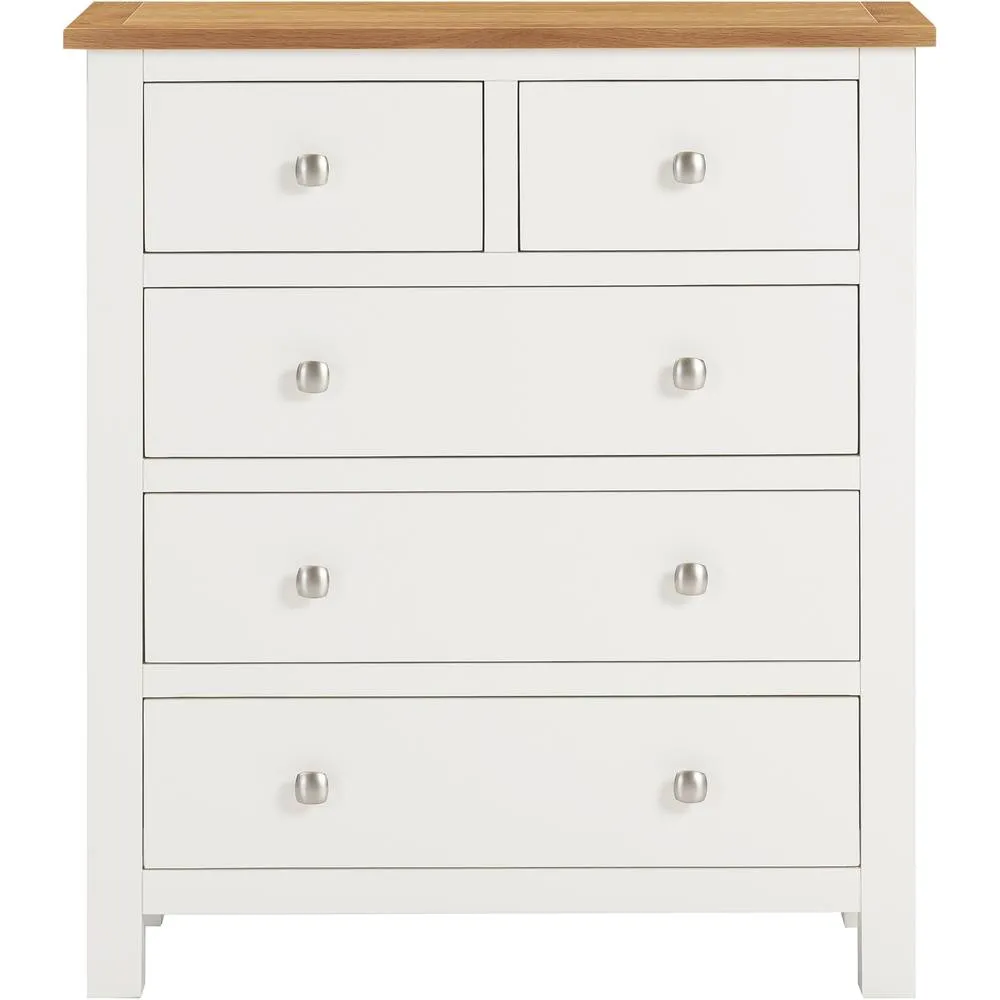 Seconique Cambridge 3+2 Drawer Chest - Linen/Oak (Fully assembled) in White 3