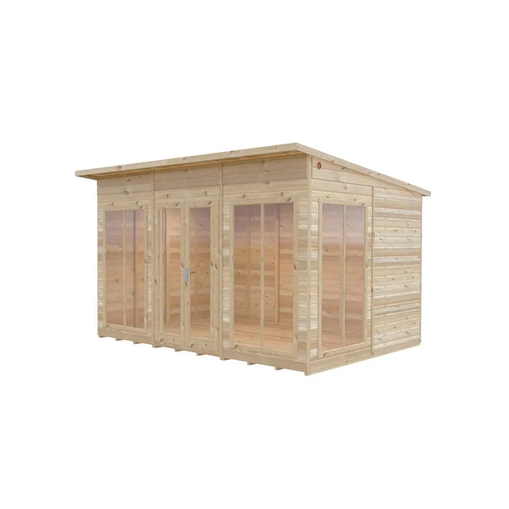 Shires Lela 12x8 Summerhouse - L244.8 x W357 x H227.5 cm in Light Brown 2