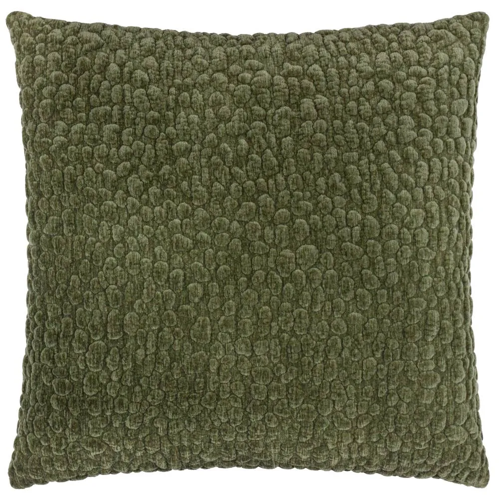 Yard Pebble Textured Chenille Cushion in Green 2