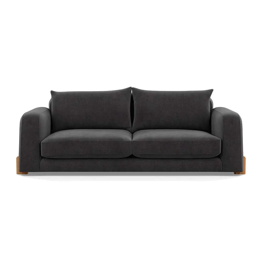 Heal's Nuvola 4 Seater Sofa Smart Luxe Velvet Nickel Natural Oak Feet 1