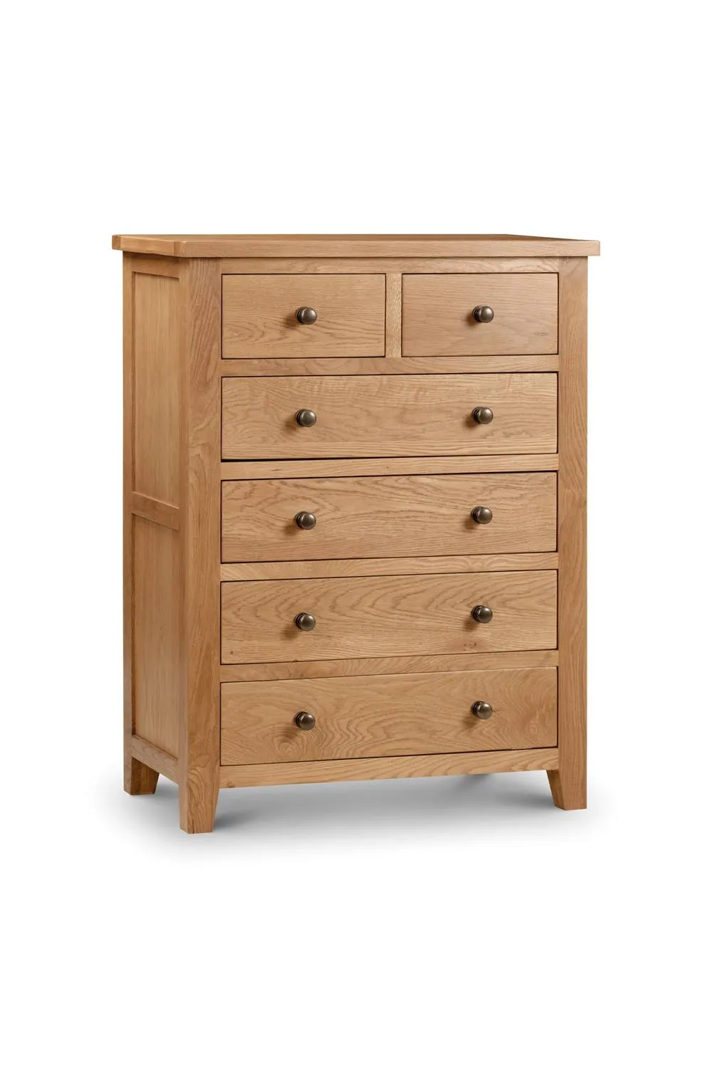 Julian Bowen Marlborough 6 Drawer Chest (4+2) in Light Oak 5