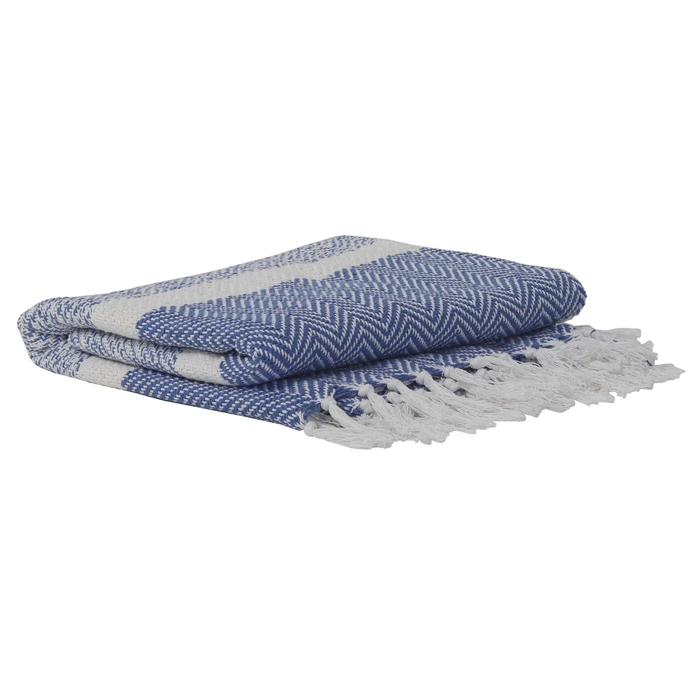 Plaid Tassel Throw, Blue