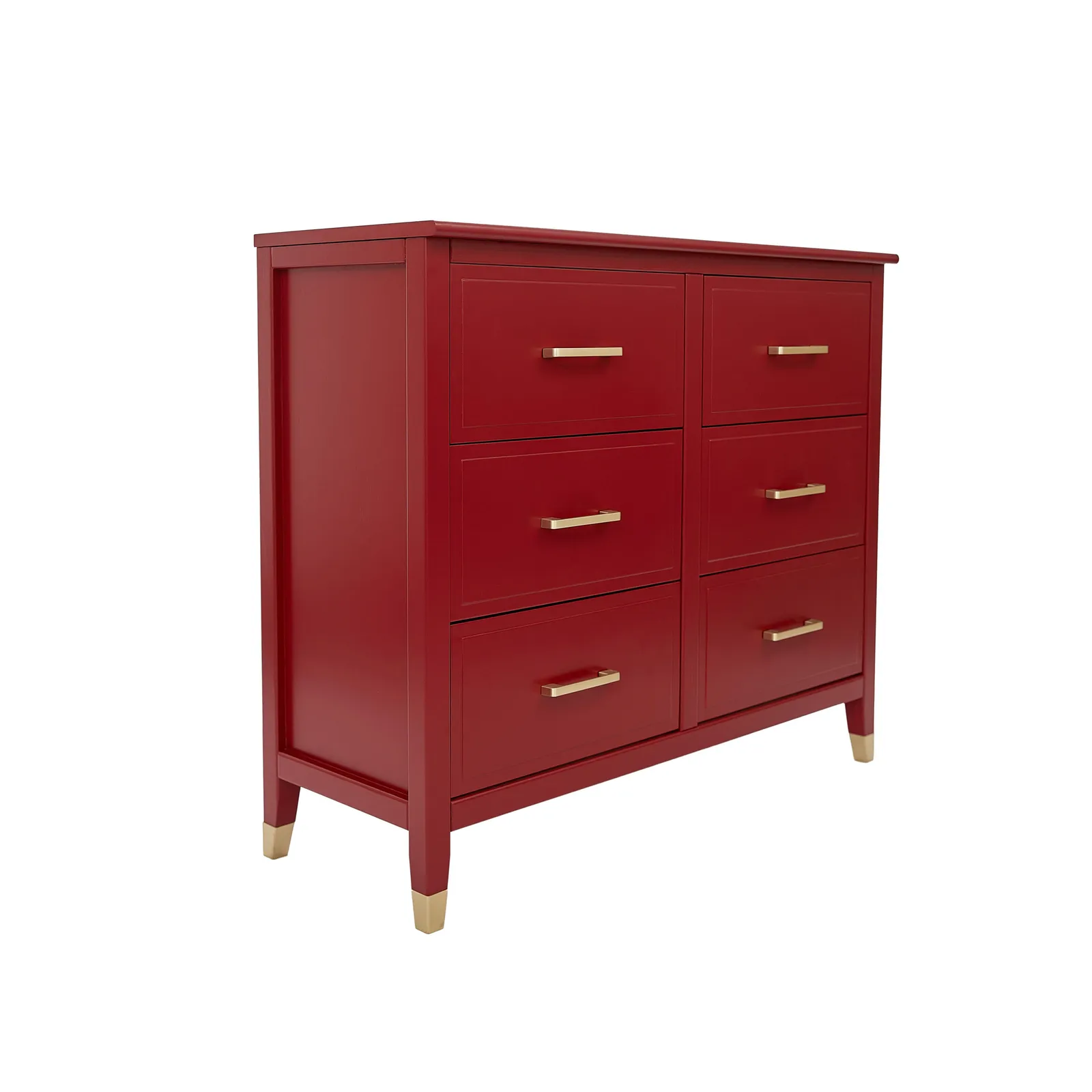 Cabinet Bits Palazzi 6 Drawer Chest of Drawers in Red 3