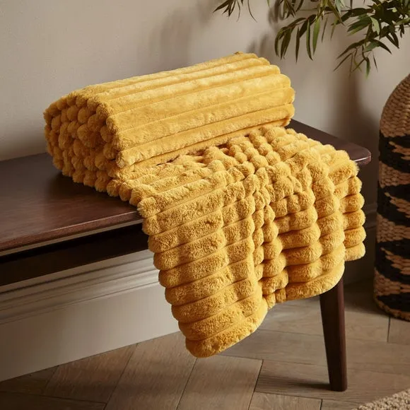 Cosy Ribbed Throw Blanket 130cm x 170cm 1