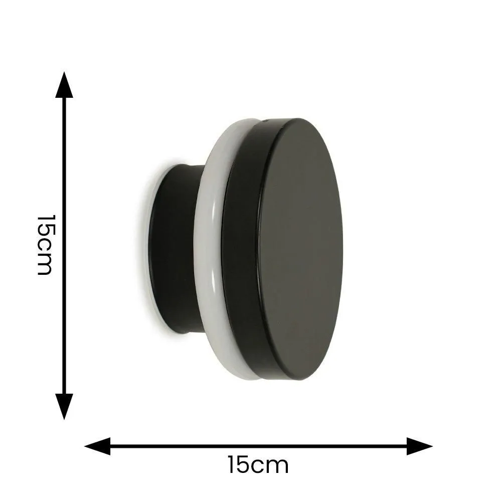 ValueLights Infinity Matte Black Backlit Circle Integrated LED Wall Lamp Light 6