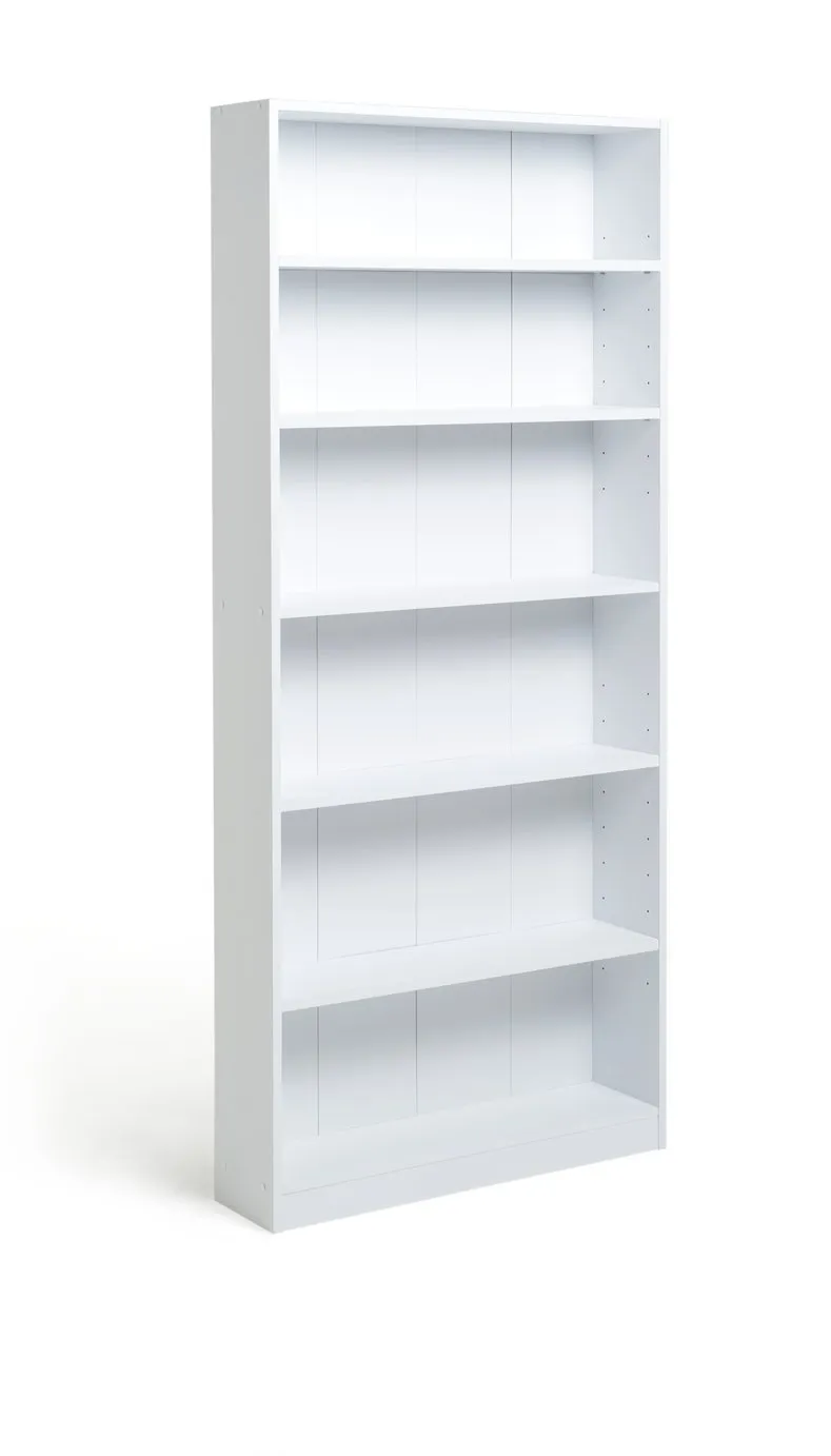 Argos Home Maine 5 Shelf Tall Wide Bookcase - White