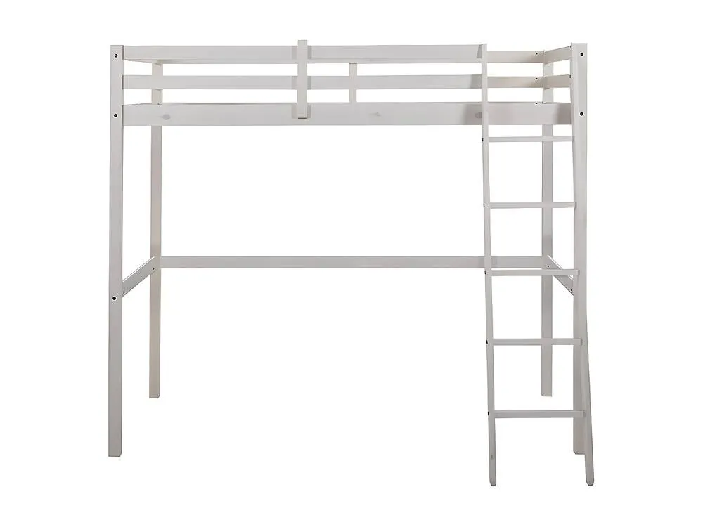 Vente-unique High Sleeper Bed - 90 X 190 Cm - Solid Pine - Whitewashed - GEDEON II in White 5
